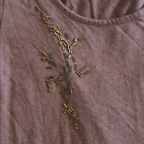 Coldwater Creek beaded brown top - Picture 2 of 3